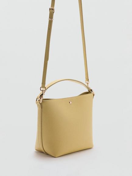 Mango Enric Convertible Strap Bucket Handbag - view 2, Vanilla
