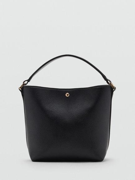 Mango Enric Convertible Strap Bucket Handbag, Black