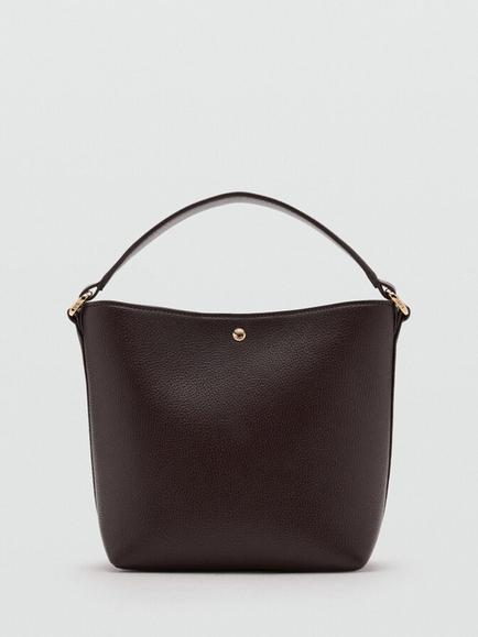 Mango Enric Convertible Strap Bucket Handbag, Chocolate
