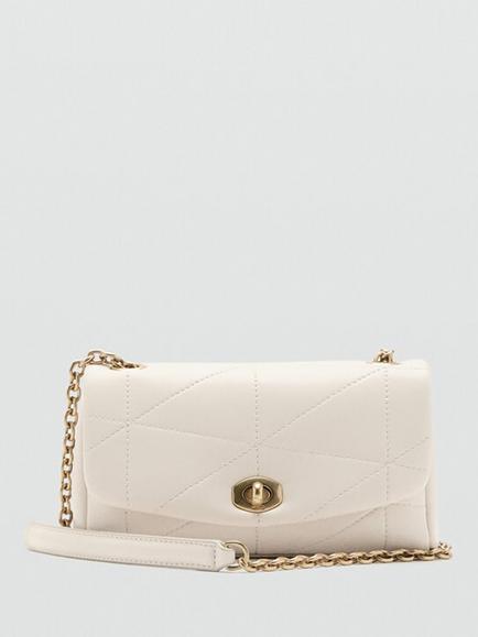 Mango Kira Chain Strap Shoulder Crossbody Bag, Off White
