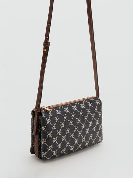 Mango Double-Pouch Cross Body Bag, Navy - view 2, Navy
