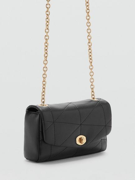Mango Stitch Quilted Cross Body Bag - view 2, Black