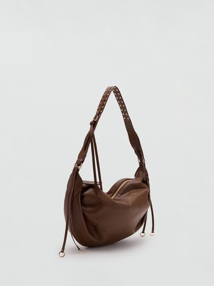 Mango Slouchy Shoulder Bag, Brown - view 2, Brown