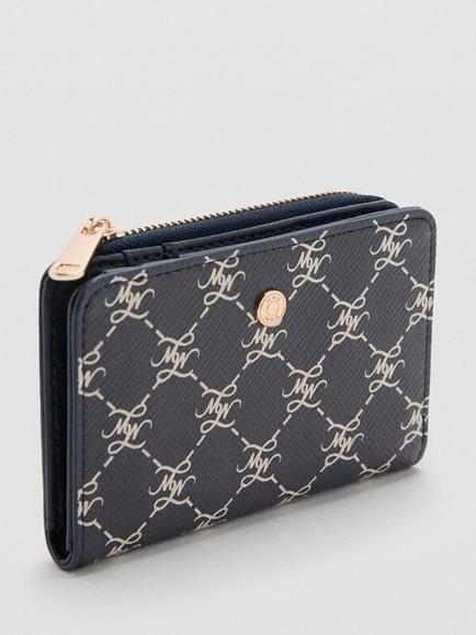 Mango Monogram Purse - view 2, Navy