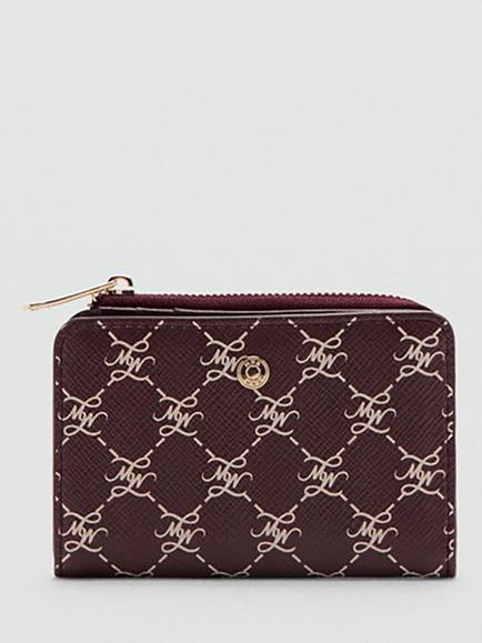 Mango Monogram Purse, Bordeaux