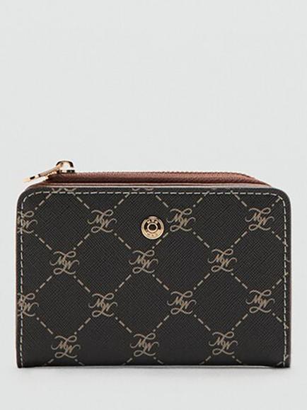 Mango Monogram Purse, Brown