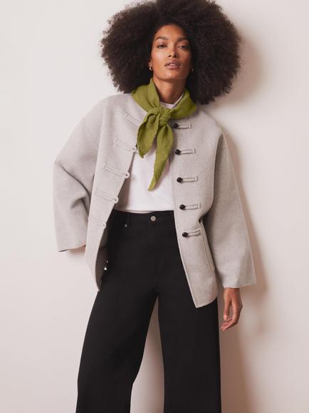 Mint Velvet Toggle Wool Blend Coat, Pale Grey - view 2, Pale Grey
