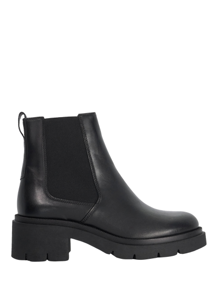 Dune London Padelle Leather Chunky Chelsea Boots, Dark Brown, Black