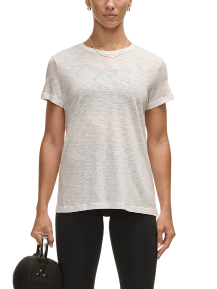 Casall Soft Texture Crew Neck T-Shirt, White, White