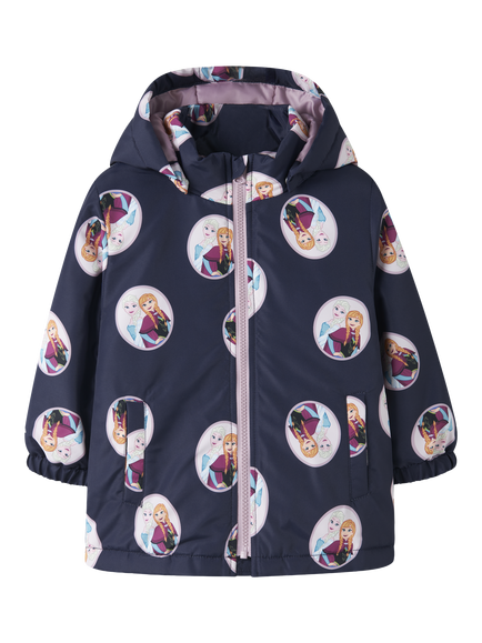 NAME IT Kids' Frozen Water Resistant Jacket, Blue, Evening Blue