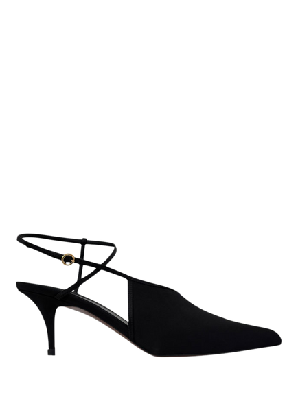 NEOUS Orani Crepe Slingback Heeled Pumps, Black, Black