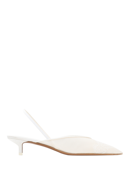 NEOUS Irena Lace Slingback Heeled Pumps, Cream, Cream