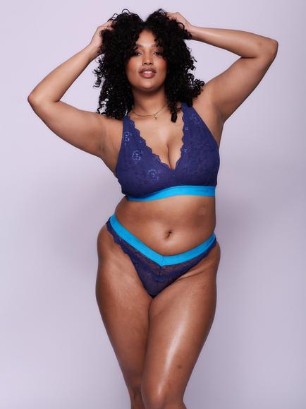 Lemonade Dolls Signature Lace Fuller Cup Bralette, Navy, Navy