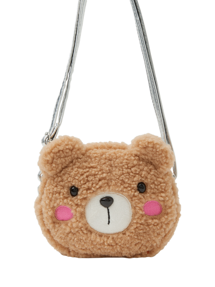 Angels by Accessorize Kids' Fuzzy Bear Crossbody Bag, Tan, Tan