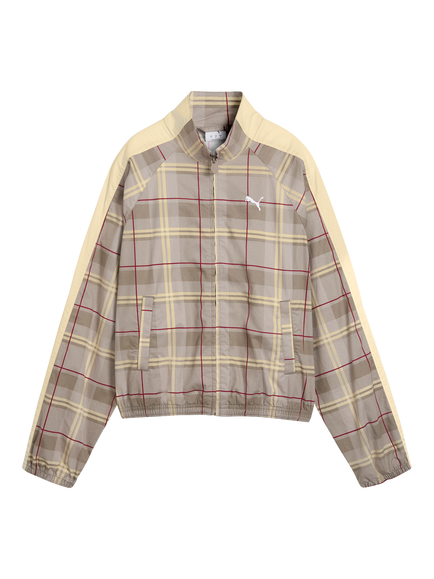 PUMA T7 Tartan Cotton Jacket, Mouse Gray - view 2, Mouse Gray