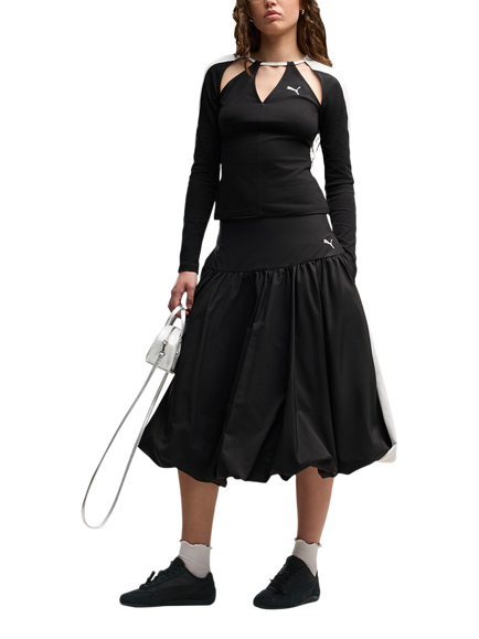 PUMA T7 Balloon Midi Skirt, Puma Black, Puma Black