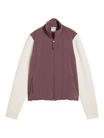 PUMA CLOUDSPUN Fleece Hybrid Golf Jacket, Rich Cocoa-white, Rich Cocoa-white