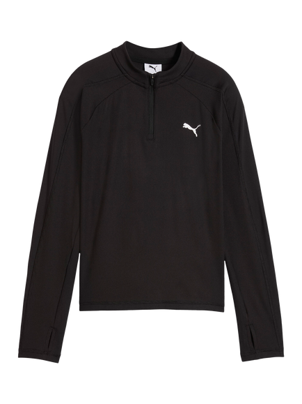 PUMA Kids' Train All Day Essentials Slim Quarter-Zip T-Shirt, Puma Black - view 2, Puma Black