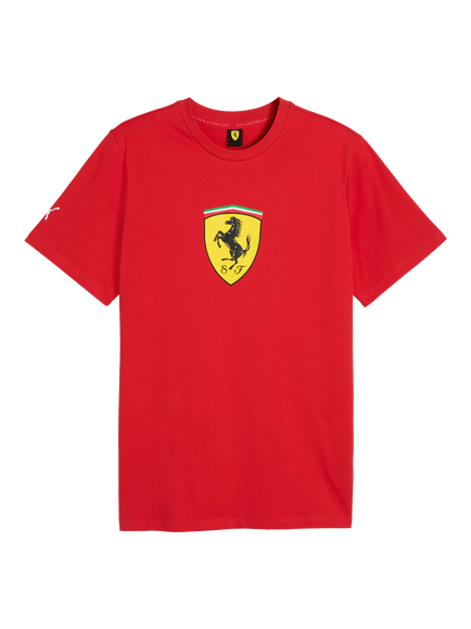 PUMA x Scuderia Ferrari Coloured Shield Crew Neck Cotton T-Shirt - view 2, Rosso Corsa