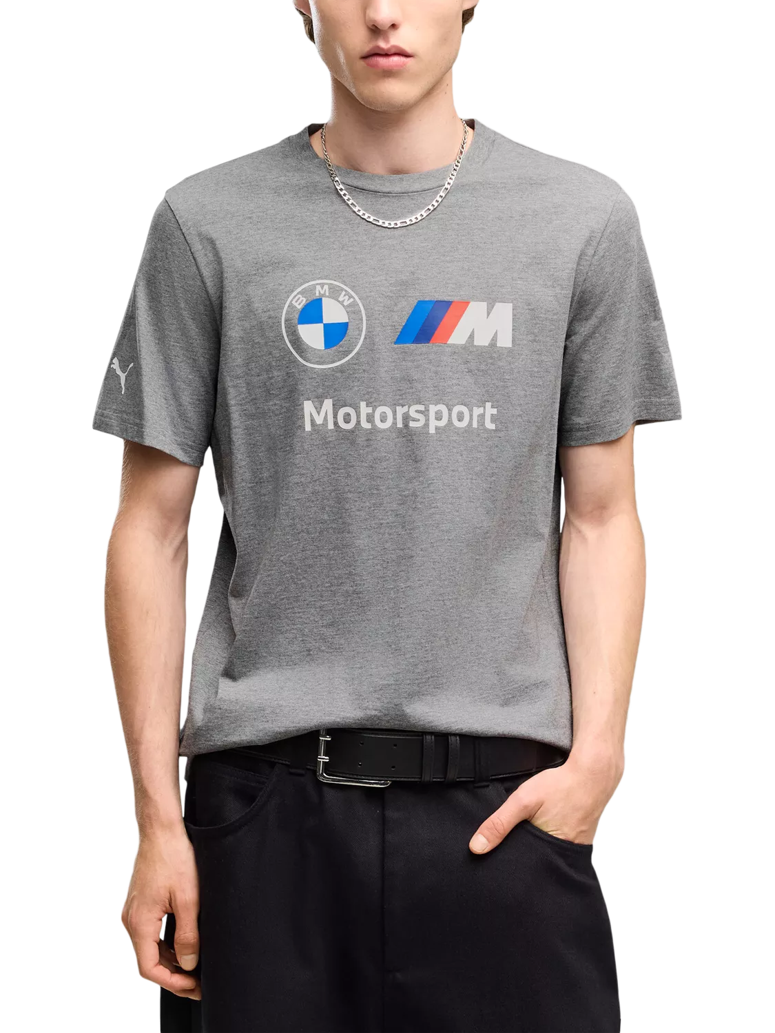 PUMA x BMW M Motorsport Essentials Crew Neck Cotton T-Shirt, Medium Gray Heather