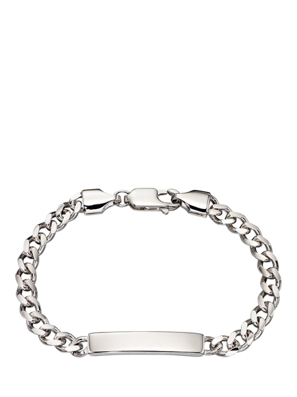 Little Star Kids' Bailey Curb Chain ID Bracelet, Silver, Silver