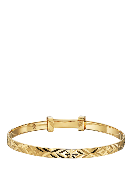 Little Star Baby Inaya Diamond-Cut Bangle, Gold, Gold