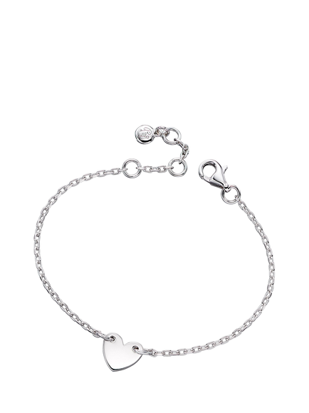 Little Star Kids' Anna Heart Charm Bracelet, Silver, Silver