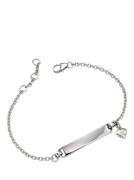 Little Star Kids' Aisha Charm ID Bracelet, Silver, Silver