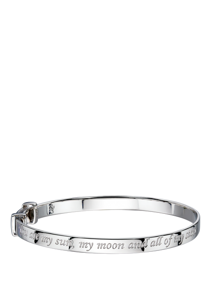 Little Star Kids' Luna Sun and Moon Bangle, Silver, Silver
