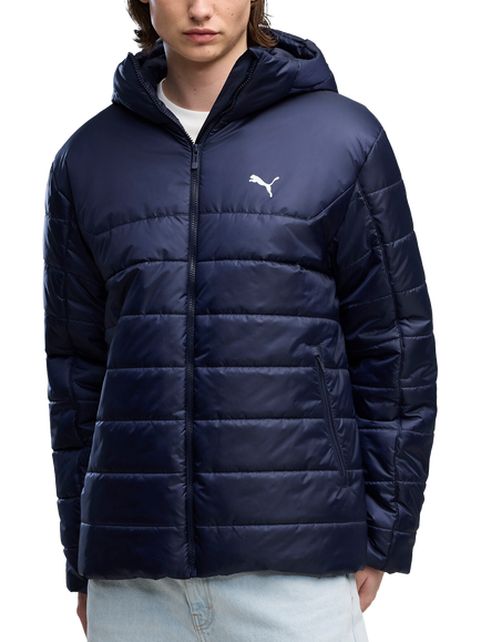 PUMA Essentials Men's Hooded Padded Jacket, Black - view 2, Puma Navy