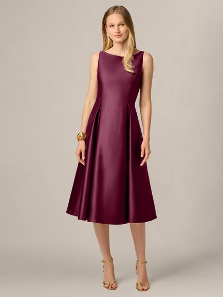 Adrianna Papell Sleeveless Fit & Flare Dress, Pinot Noir, Pinot Noir