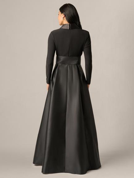 Adrianna Papell Tuxedo Combo Maxi Gown, Black - view 2, Black