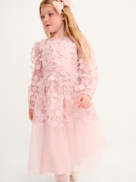 Monsoon Kids' Oona Party Dress, Pink, Pink