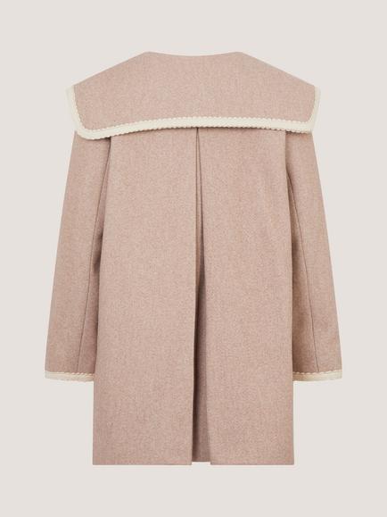 Monsoon Kids' Embroidered Collar Coat, Oatmeal - view 2, Oatmeal