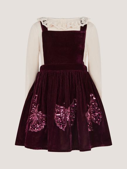 Monsoon Kids' Top and Dress Set, Burgundy, Burgundy