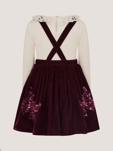Monsoon Kids' Top and Dress Set, Burgundy - view 2, Burgundy