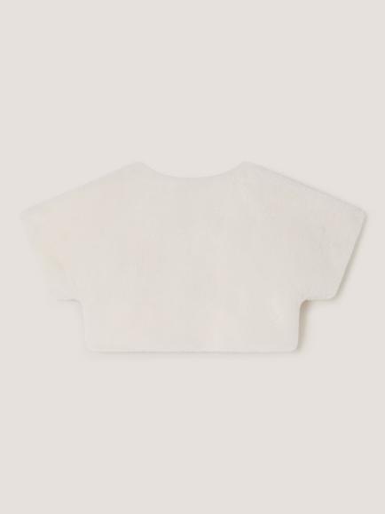 Monsoon Kids' Ellie Faux Fur Cardigan, Ivory - view 2, Ivory