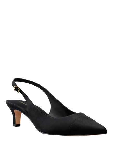 Michael Kors Amara Suede Slingback Court Shoes, Black - view 2, Black