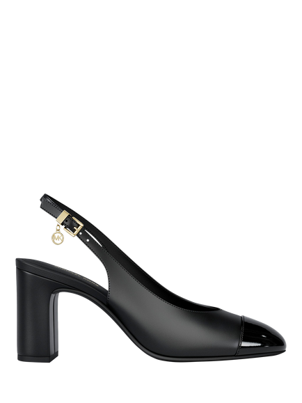 Michael Kors Piper Block Heel Slingback Court Shoes, Black, Black