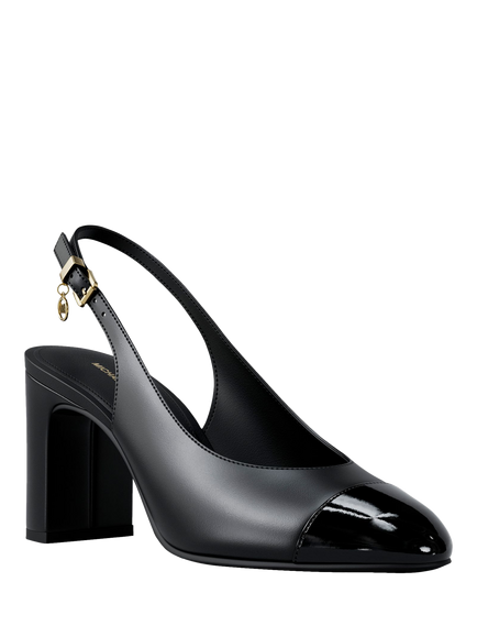 Michael Kors Piper Block Heel Slingback Court Shoes, Black - view 2, Black