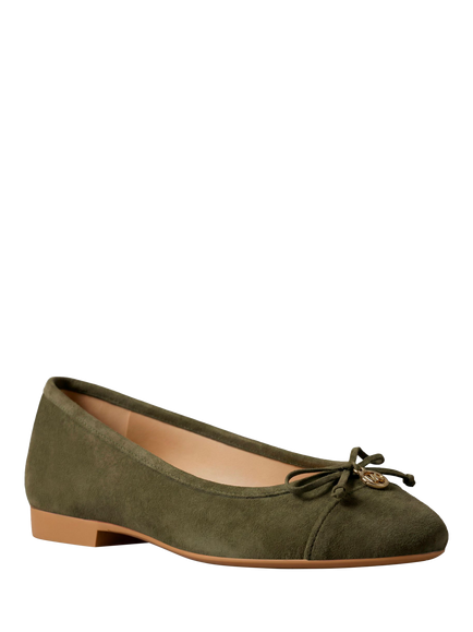 Michael Kors Piper Suede Ballet Flats, Loden - view 2, Loden
