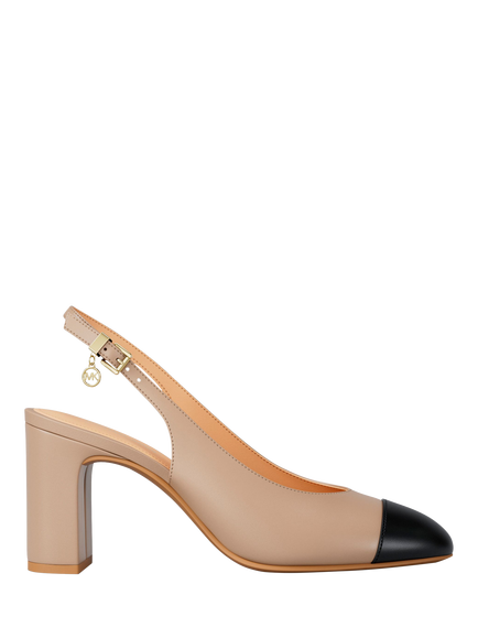 Michael Kors Piper Block Heel Slingback Court Shoes, Khaki, Khaki