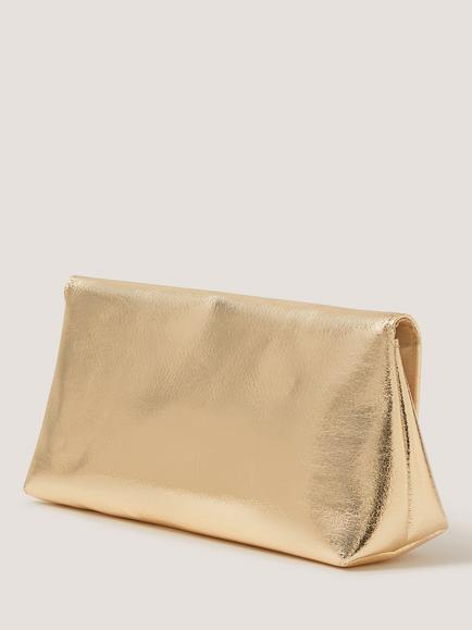 Monsoon Pippa Bow Clutch Bag, Gold - view 2, Gold