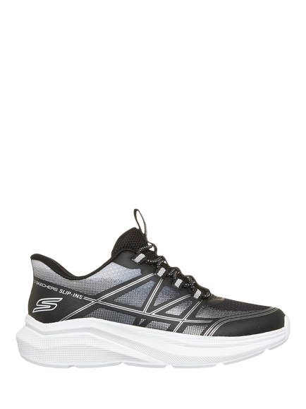 Skechers Kids' Microspec Velocity Grid Shift Trainers, Black
