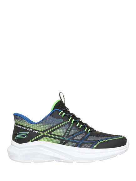 Skechers Kids' Microspec Velocity Grid Shift Trainers, Lime