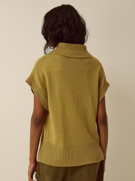 Monsoon Fay Funnel Neck Tank Top, Chartreuse - view 2, Chartreuse