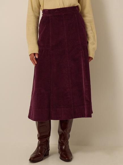 Monsoon Yasmin Corduroy A-Line Skirt, Burgundy, Burgundy