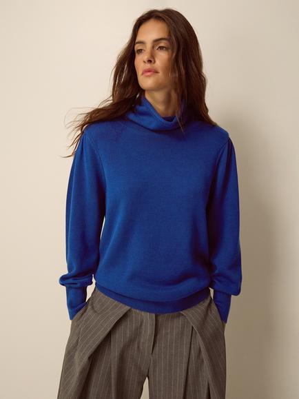 Monsoon High Neck Jumper, Cobalt, Cobalt