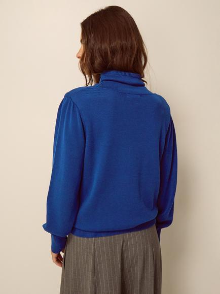 Monsoon High Neck Jumper, Cobalt - view 2, Cobalt