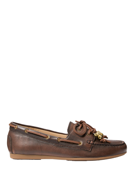 Michael Kors Fallon Leather Moccasins, Chocolate, Chocolate